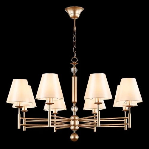 Люстра подвесная FLAVIO SP8 GOLD Crystal Lux бежевая на 8 ламп, основание золотое в стиле современный  фото 2
